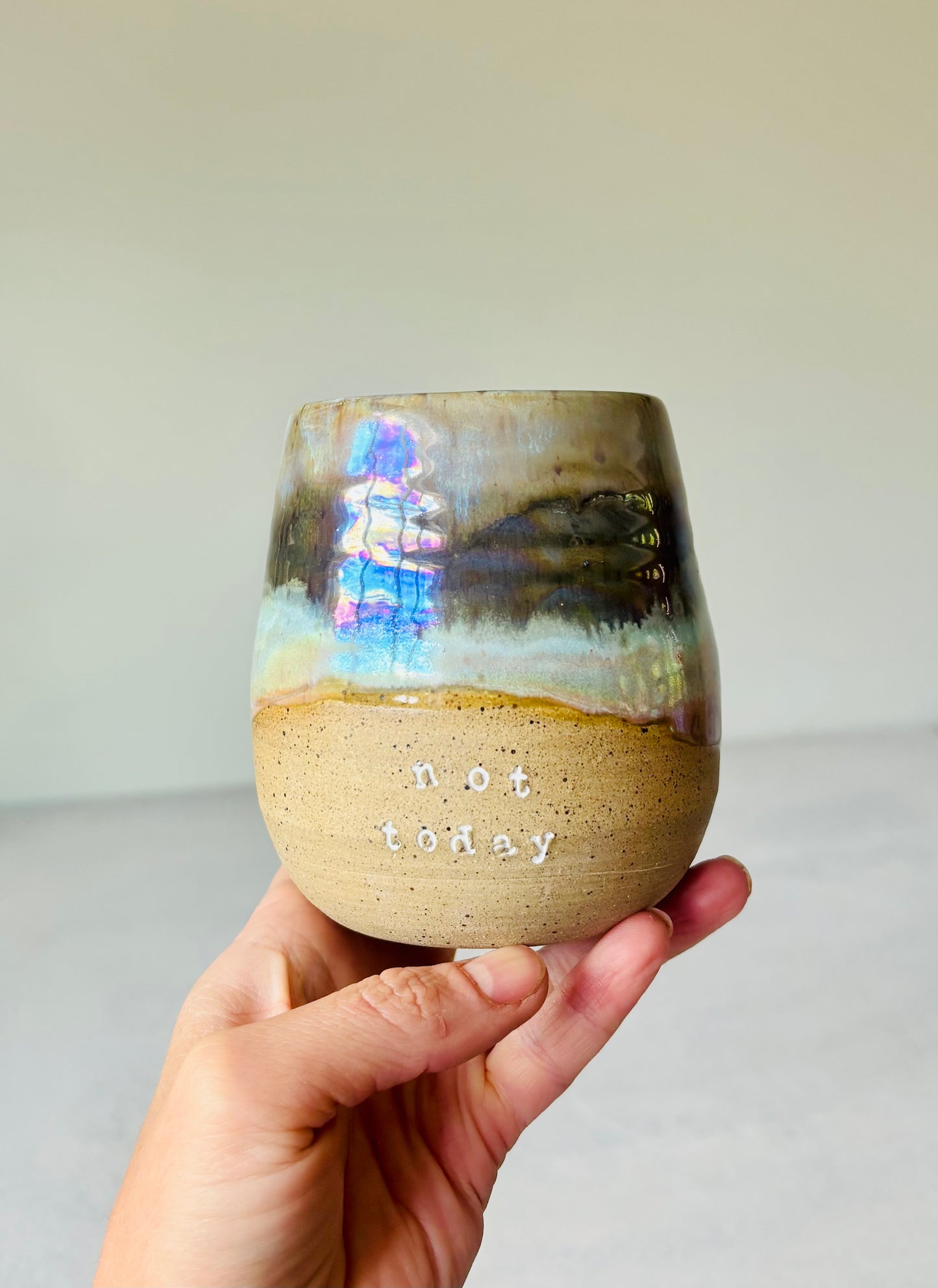 Iridescent “Not Today” Tumbler