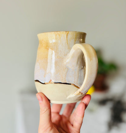 22k Gold Lined Honey & Cream Mug