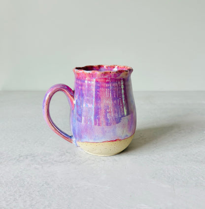 Iridescent Petal Rimmed Mug in Cosmic Rose Glaze (16 fl oz)