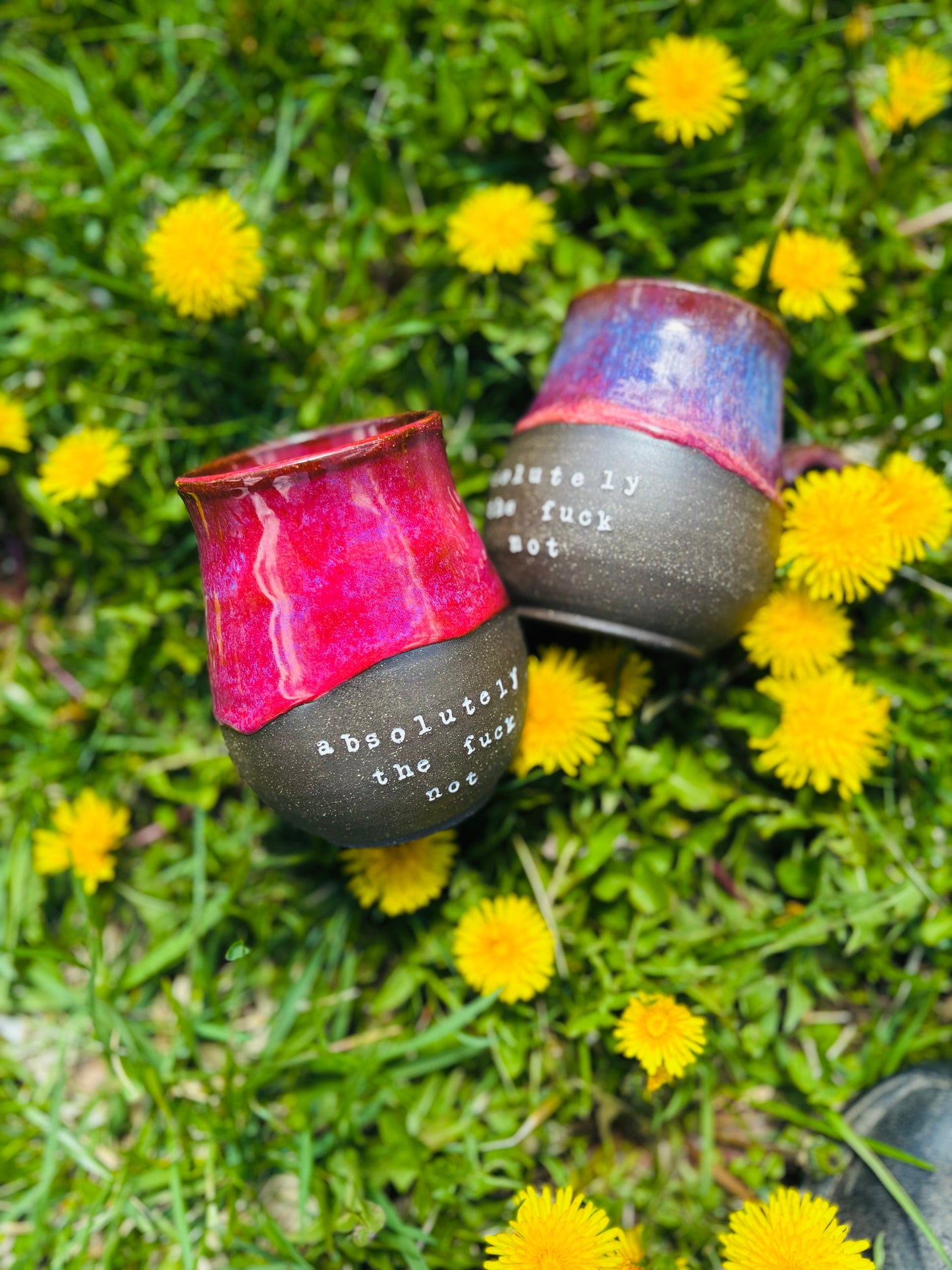 Pre-Order: Absolutely the Fuck Not Mug Hot Cherry Glaze on Black Clay (10-12 weeks)