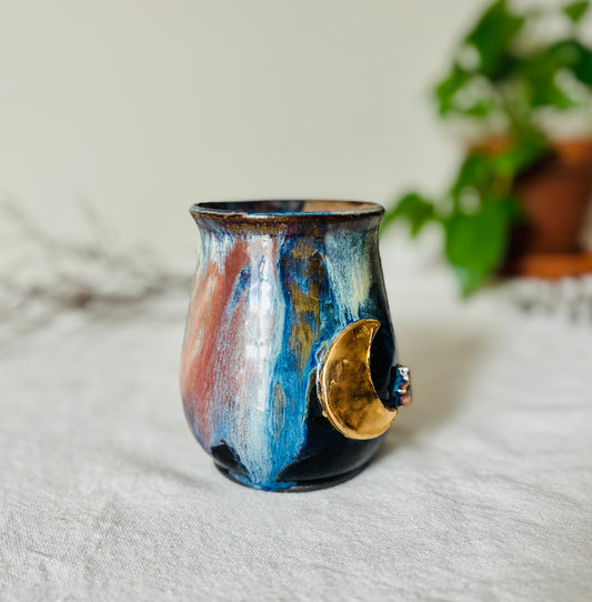 14 fl oz Outer Space 22k Golden Moon Mug #1