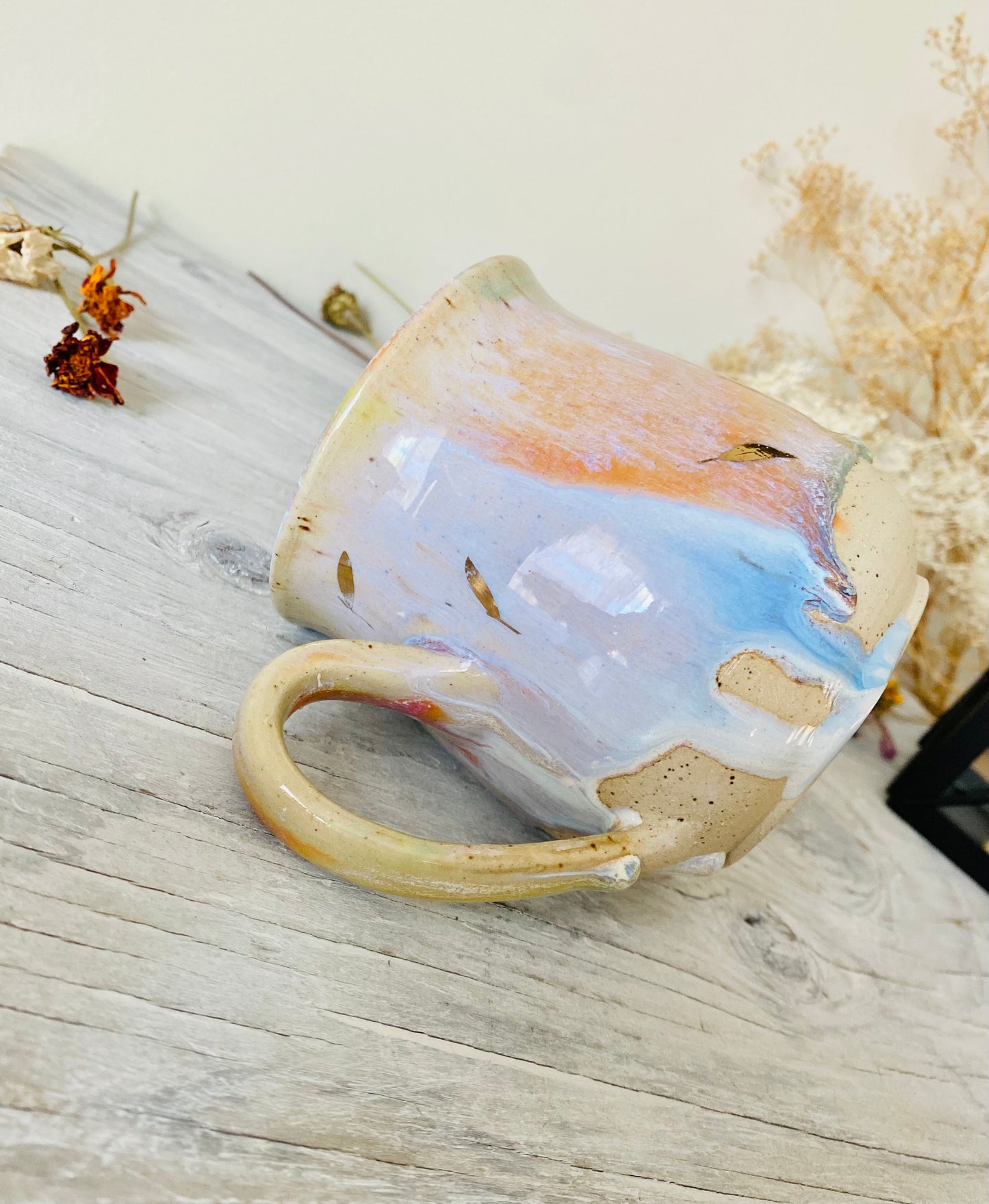 Rainbow Feathers of Gold Mug