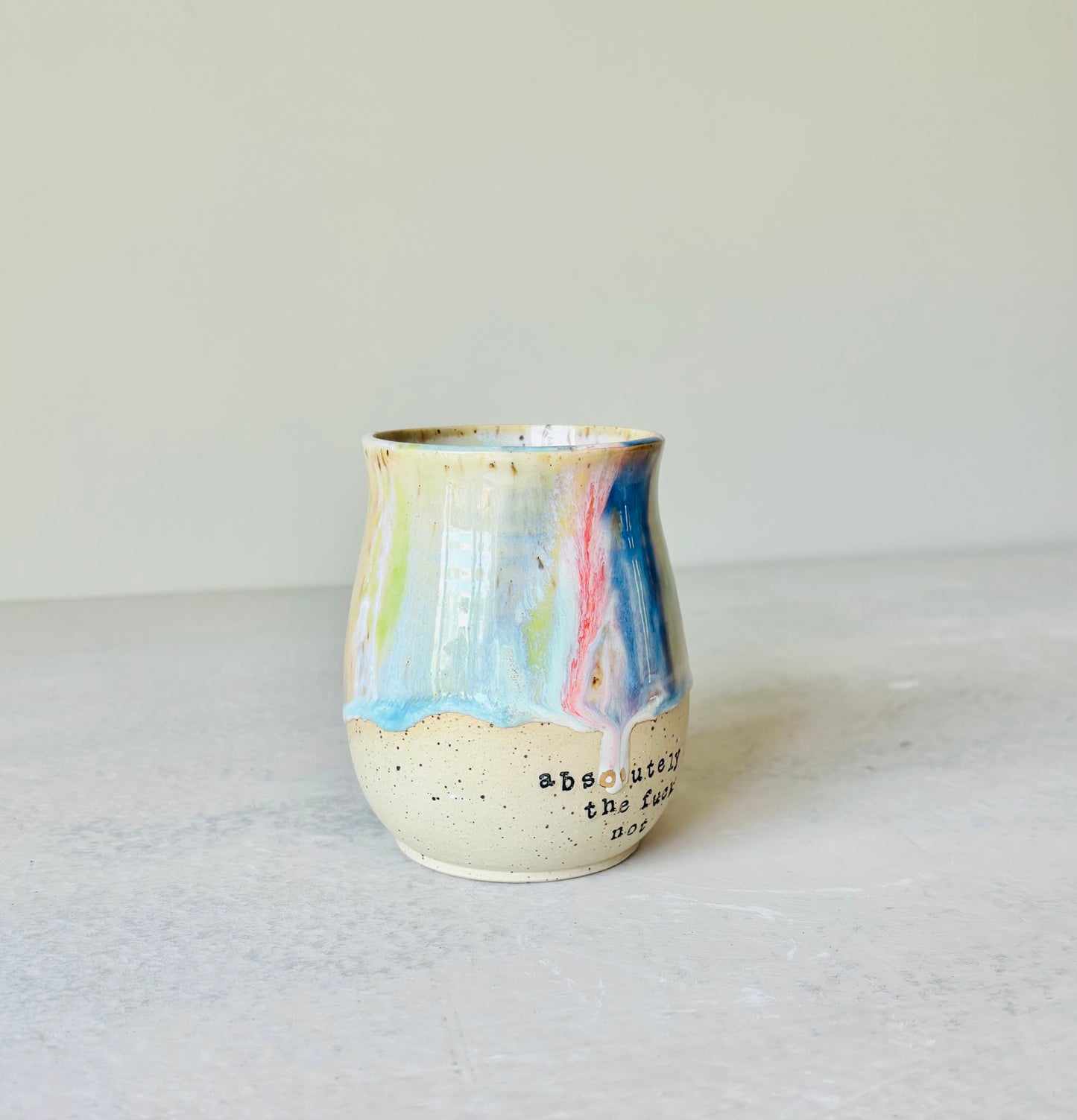 Rainbow Absolutely the Fuck Not Mug 22K Gold Letter (15 fl oz)