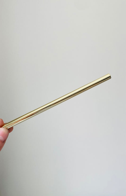 Gold Metal Straight Cocktail Straw