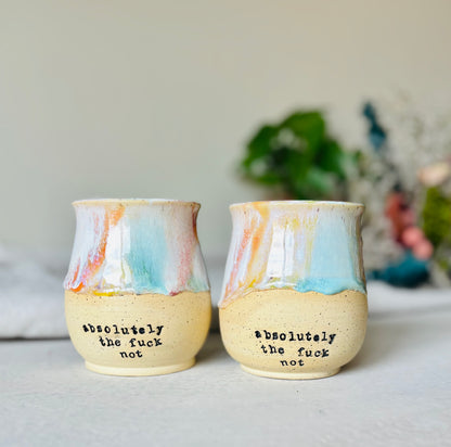PRE-ORDER Rainbow Absolutely The Fuck Not Mug in Speckled Stoneware