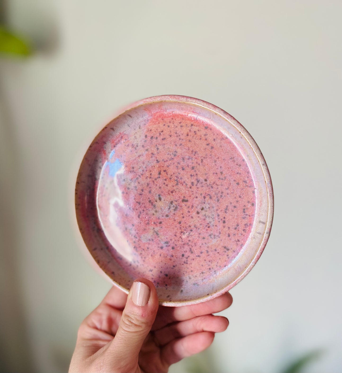 Pink Speckled Trinket Soap Dish