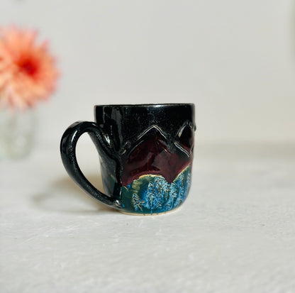 Hand Carved Mountain Scene Mug (11 fl oz)
