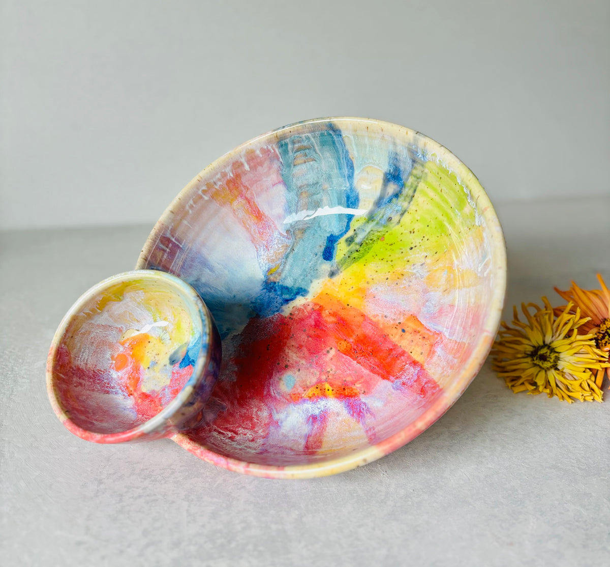 Rainbow Chip & Dip Bowl