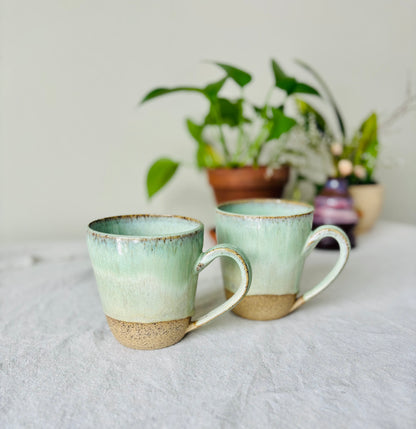 Soft Sage Mug in Brown Speckled Stoneware(15 fl oz)