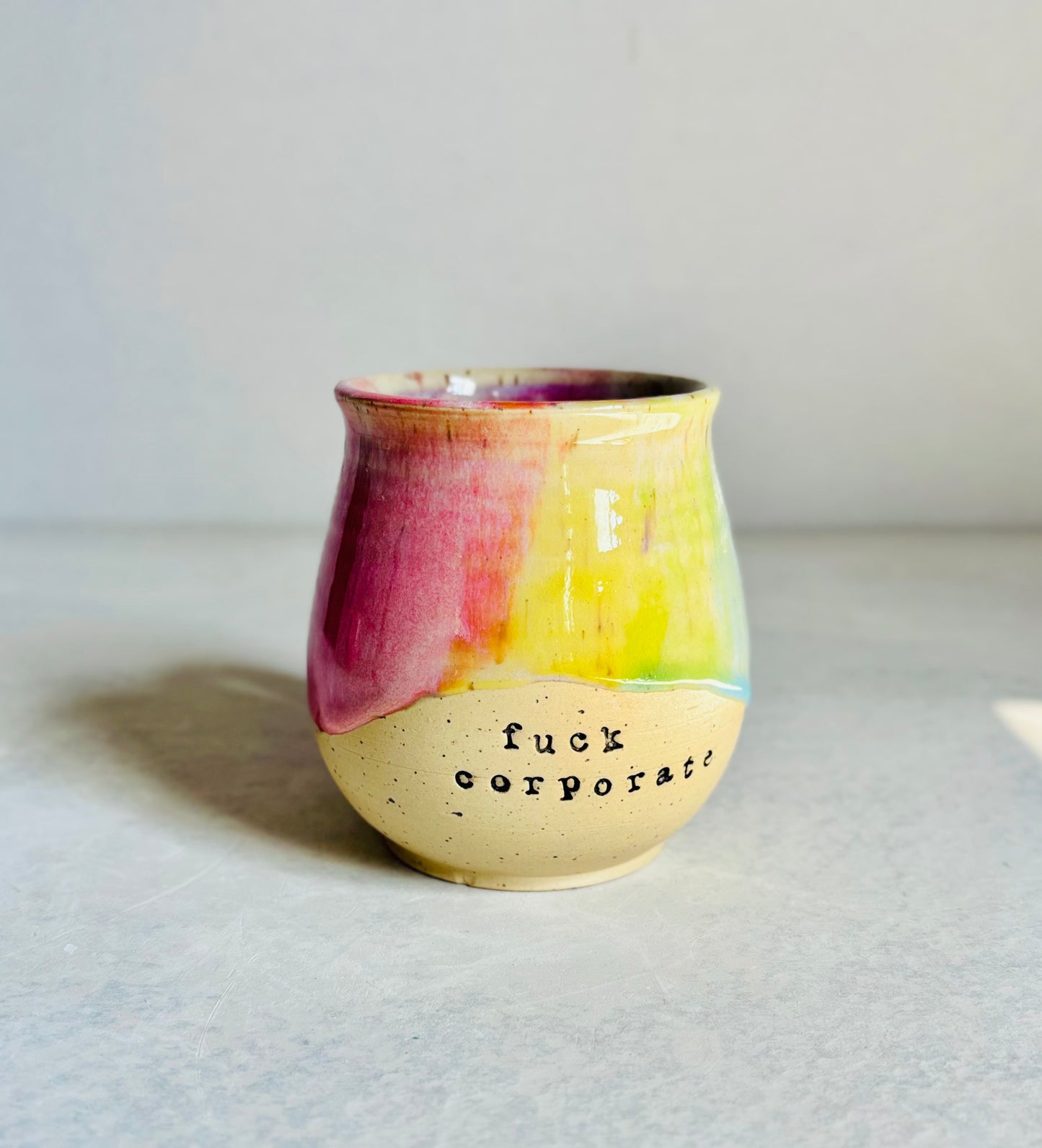 Fuck Corporate Rainbow Mug