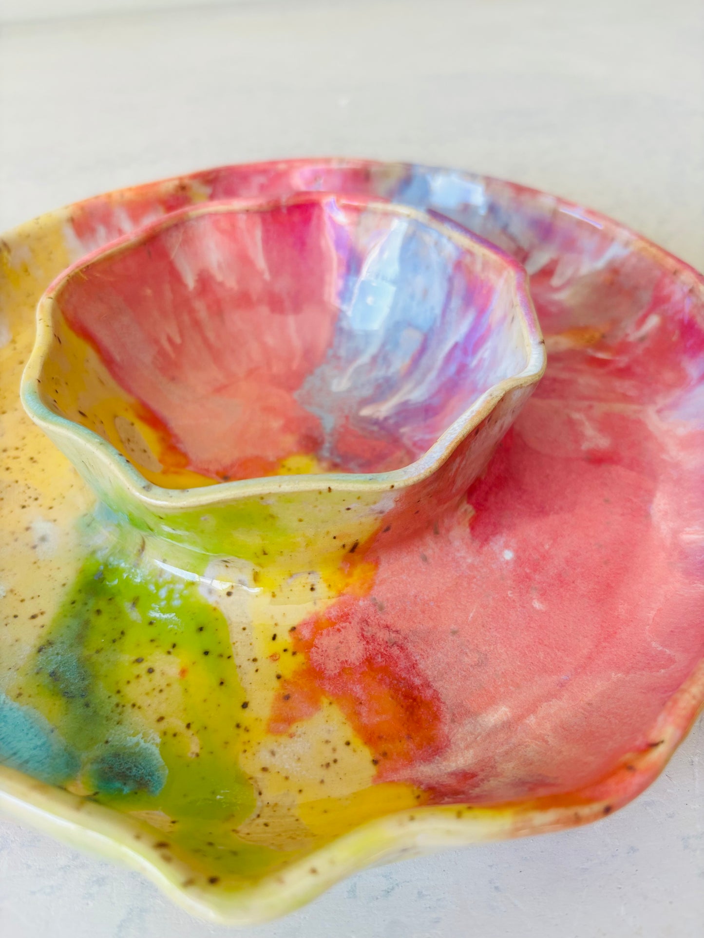 Party Platter in Tie Dye Rainbow