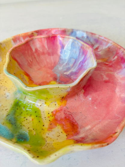 Party Platter in Tie Dye Rainbow