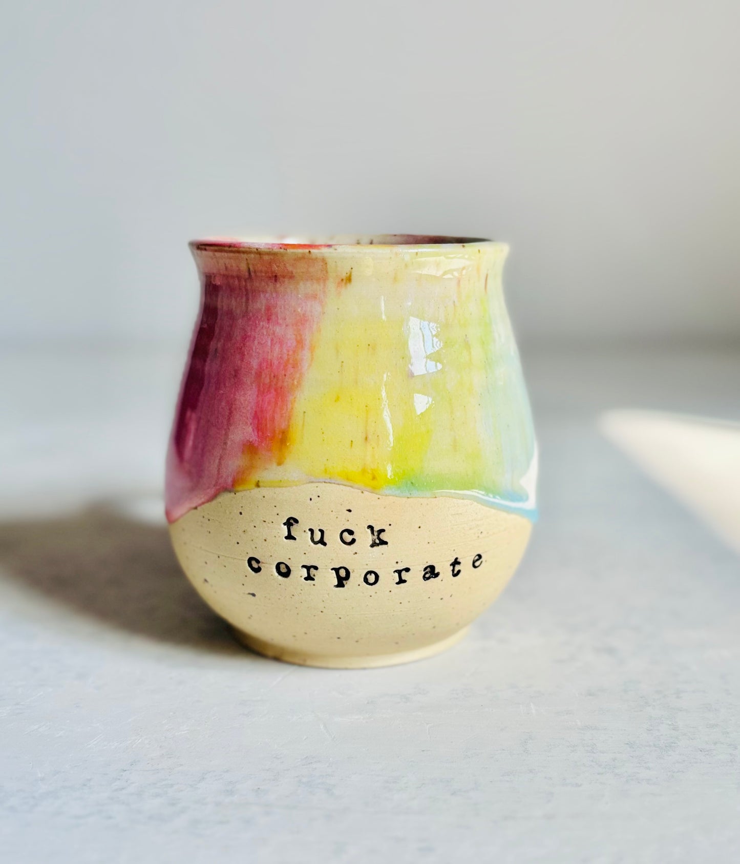 Fuck Corporate Rainbow Mug