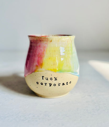 Fuck Corporate Rainbow Mug
