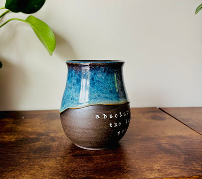 Pre-Order: Absolutely the Fuck Not Mug Prism Green Glaze on Black Clay (10-12 weeks)