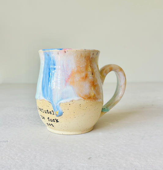 Rainbow Absolutely the Fuck Not Mug 22K Gold Letter (12 fl oz)