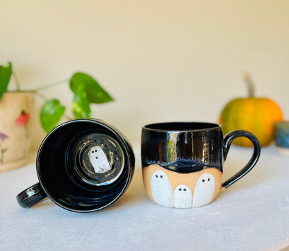 Spooky Night Peek-a-boo Ghost Soup Mug (26 fl oz)