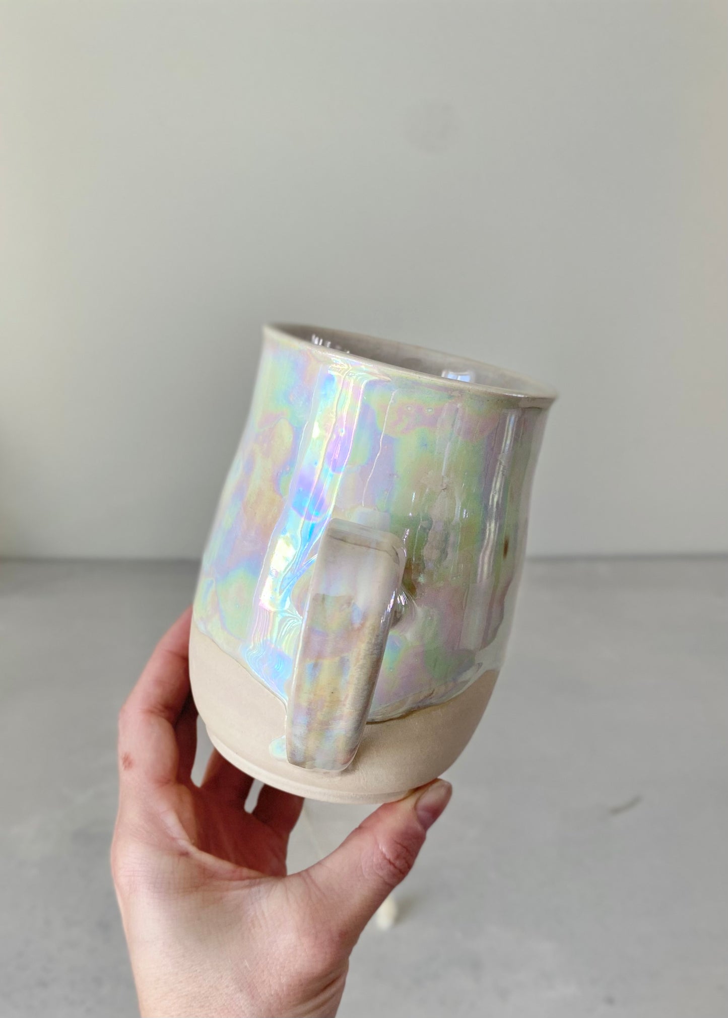 Iridescent White Pearl Mug