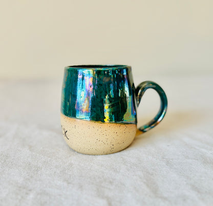 Iridescent “Fuck” Deep Turquoise Mug