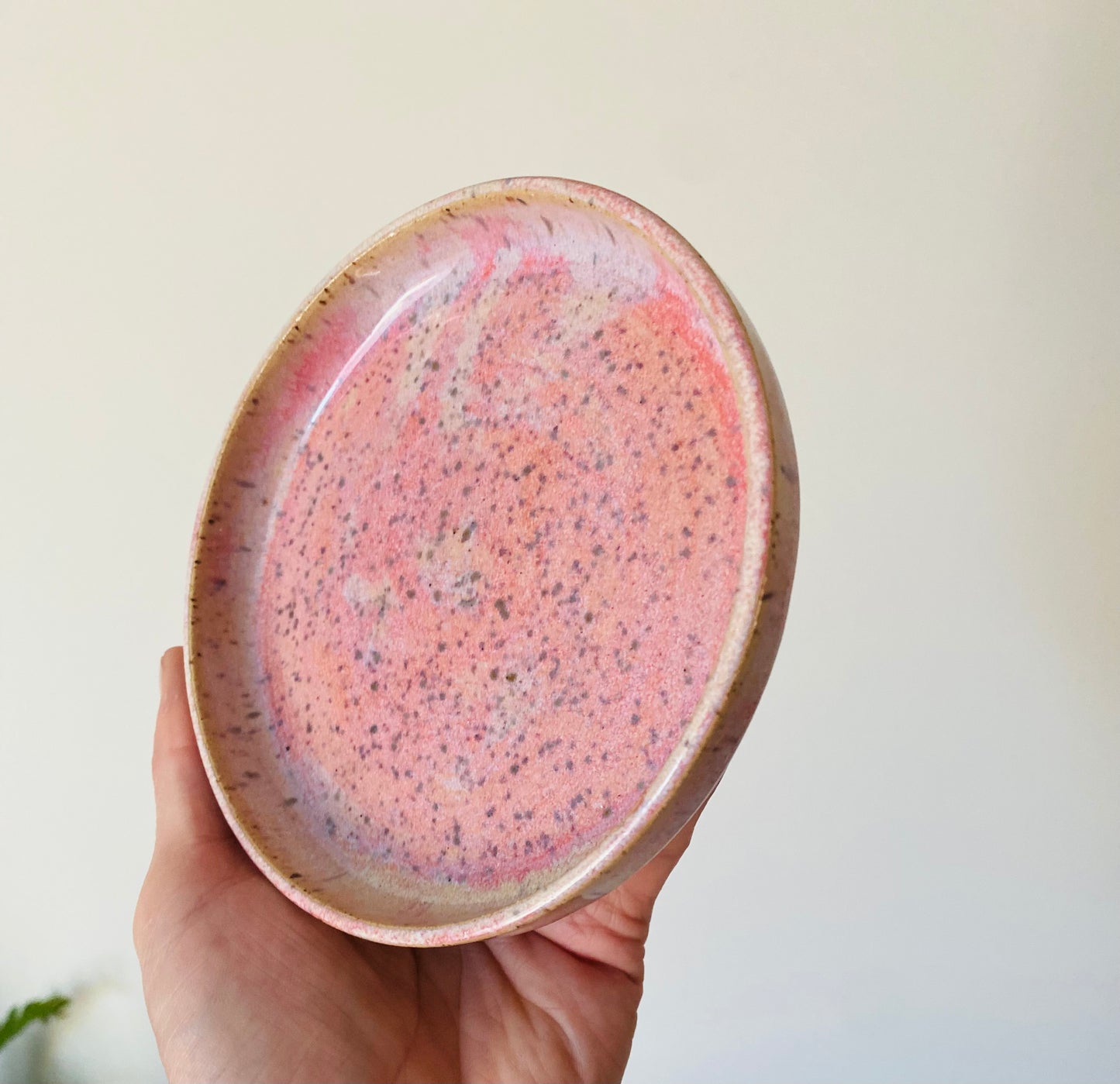 Pink Speckled Trinket Soap Dish