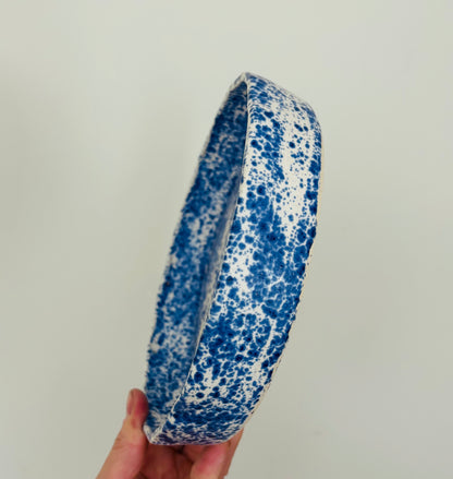 Blue Splatter Scalloped Plate