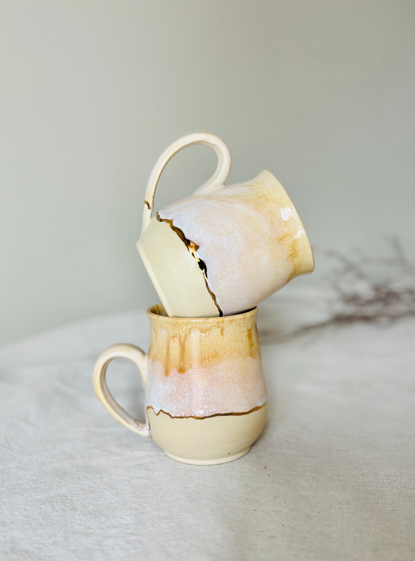 22k Gold Lined Honey & Cream Mug