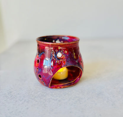 Tea Light Lantern with 22k Gold Detail