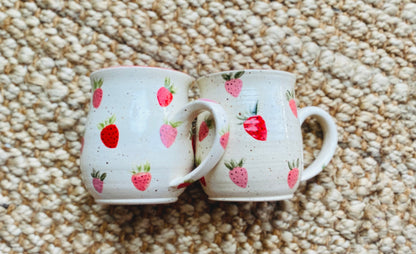 14-16 oz Made to Order Hand Painted Strawberry Mug 8-12 Weeks