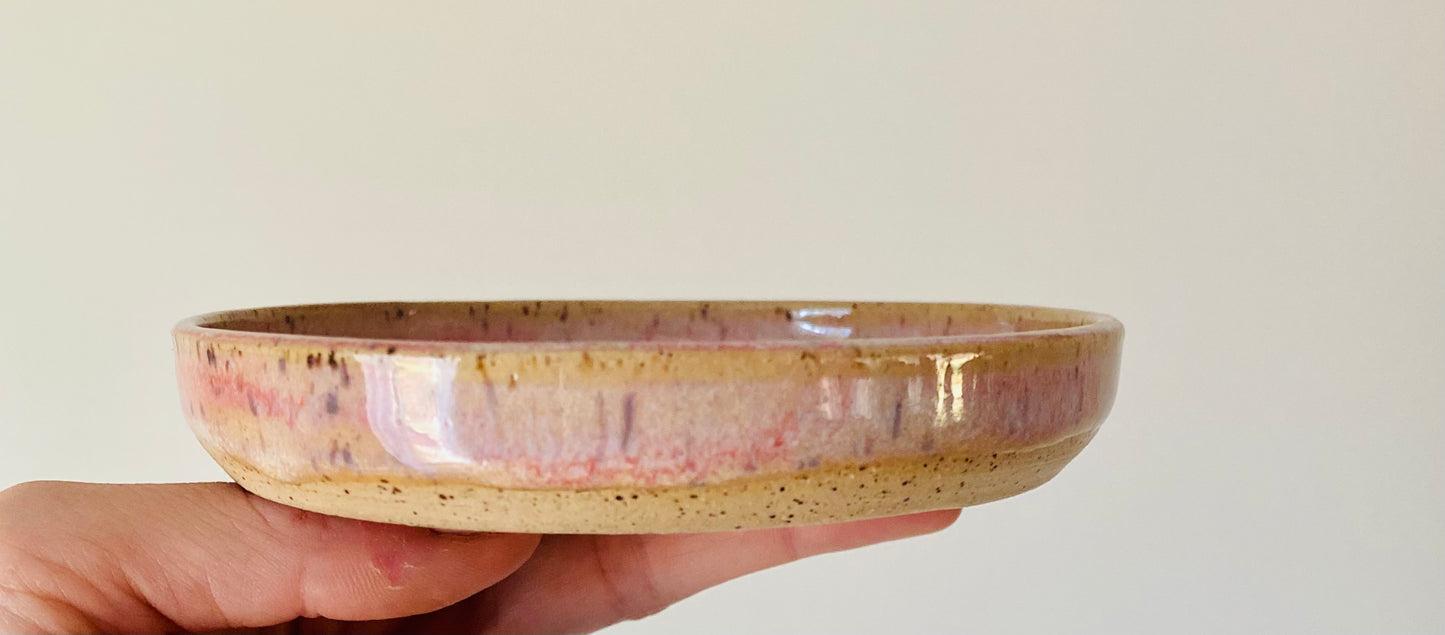 Pink Speckled Trinket Soap Dish