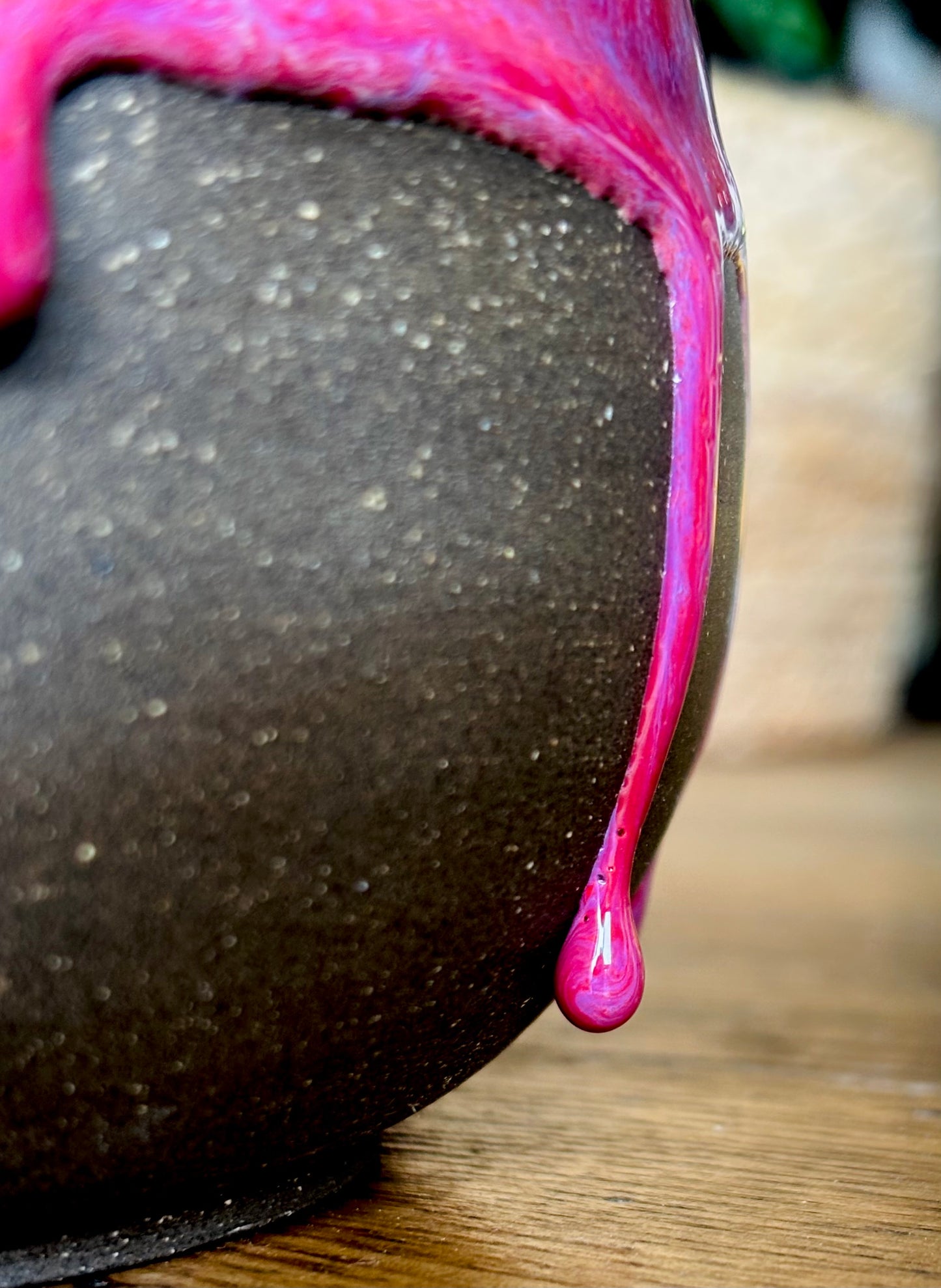 Hot Cherry Pink Drippy Vase