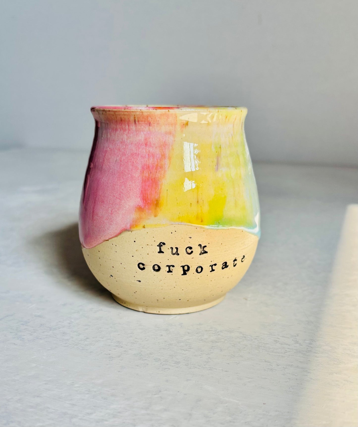 Fuck Corporate Rainbow Mug