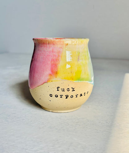 Fuck Corporate Rainbow Mug