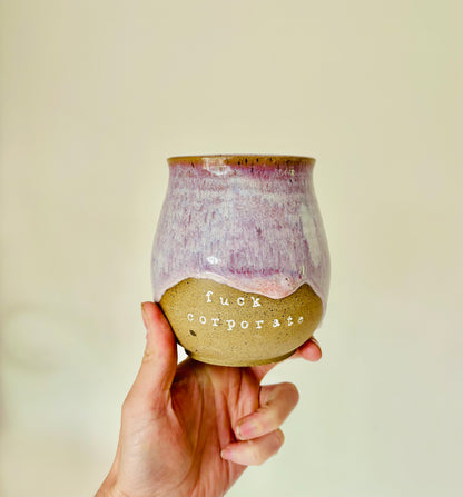 “Fuck Corporate” Mug in Floating Lavender