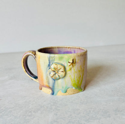 Rainbow 22k Gold 3D Flower Mug