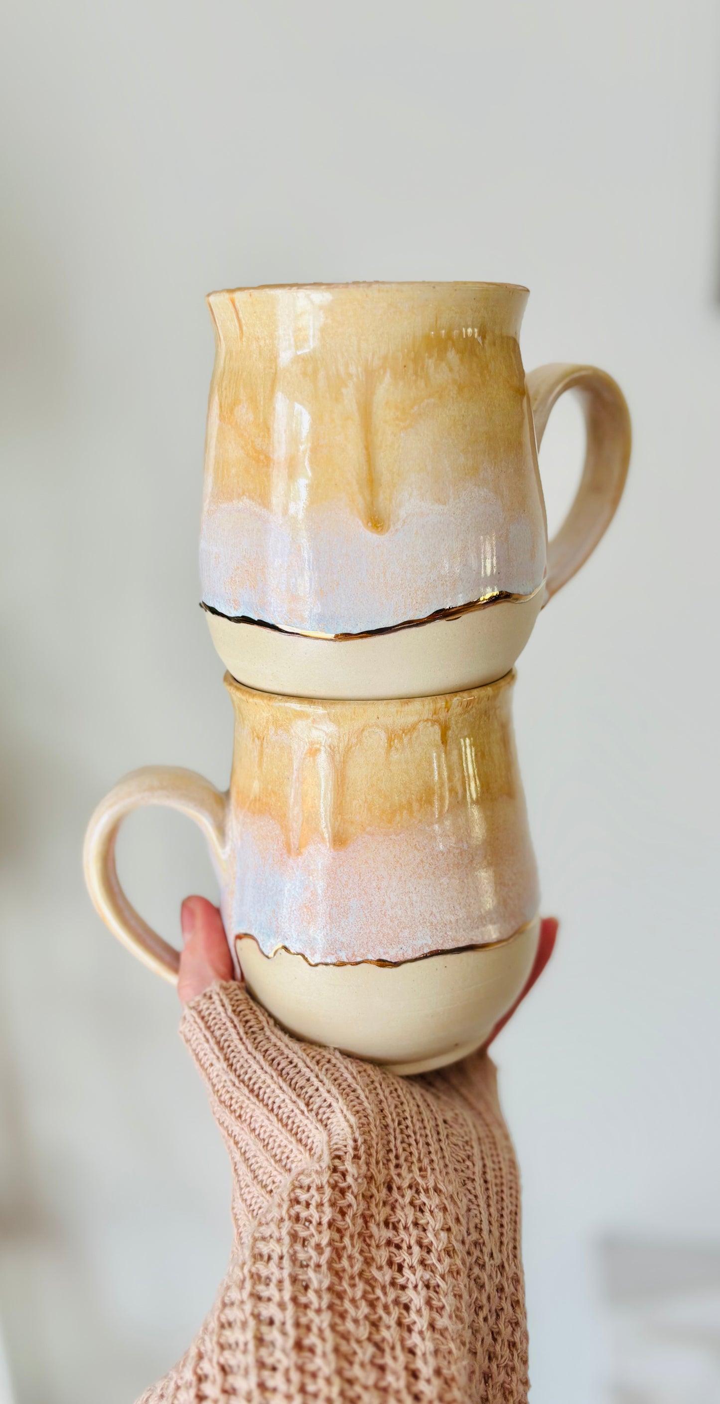 22k Gold Lined Honey & Cream Mug