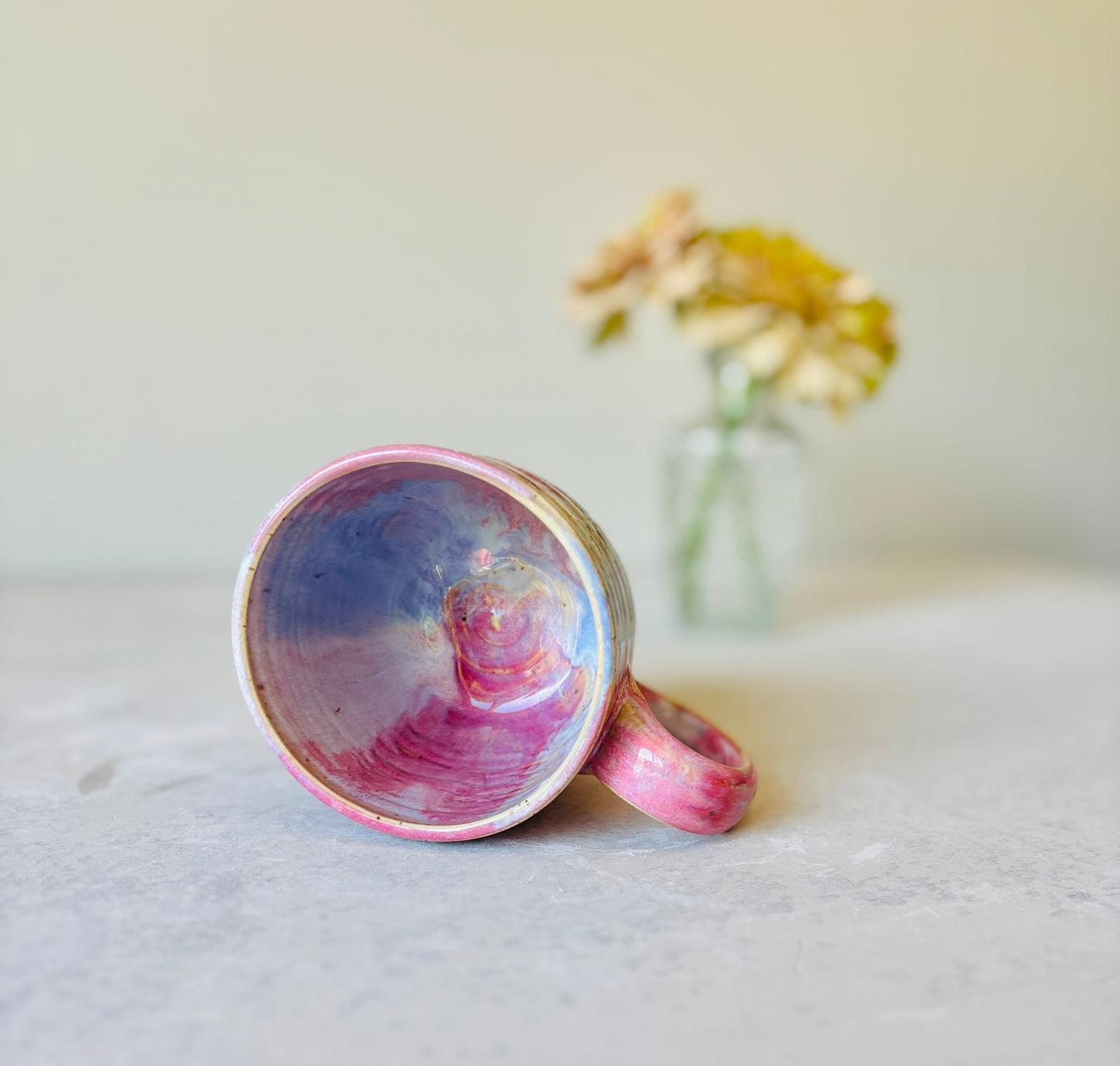 Pink & Lavender 22K Gold Detail Mug with Throw Lines
