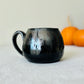13.5 floz  Chrome & Black Stoneware Pumpkin Mug