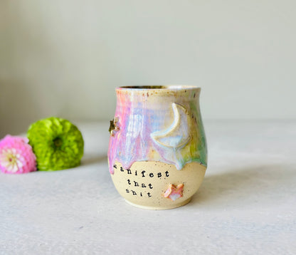 PREVIEW: Release Date is October 11th, 6pm est for Instagram subscribers, 7pm est for the public: Manifest That Shit 22k Gold & Rainbow Mug