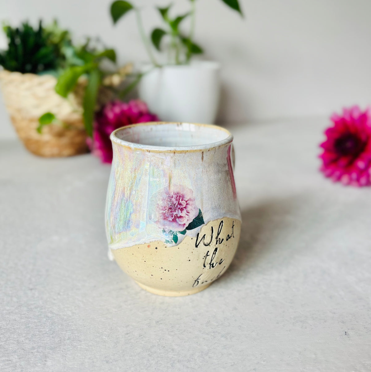 Iridescent Floral What the Fuck Mug