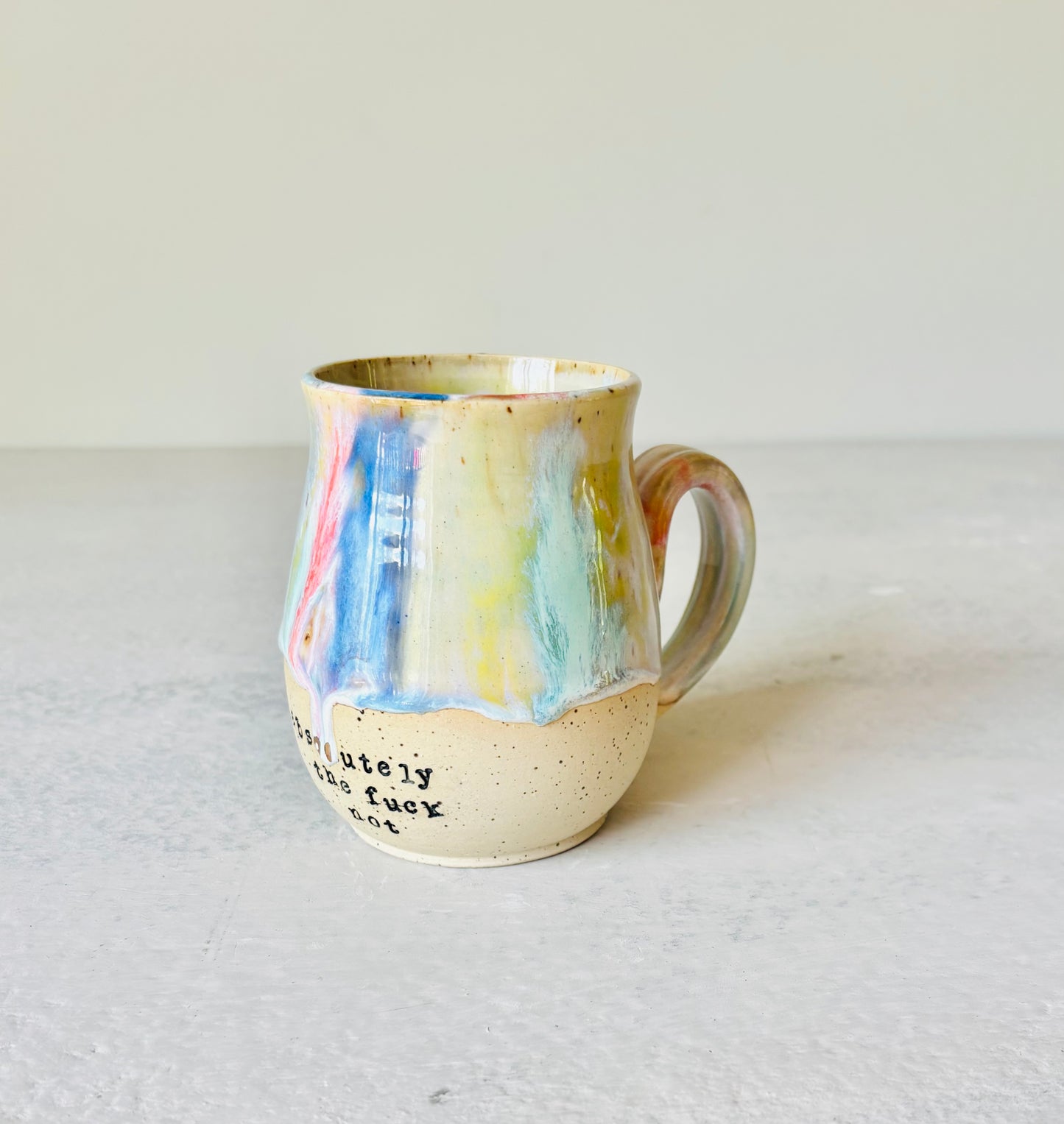 Rainbow Absolutely the Fuck Not Mug 22K Gold Letter (15 fl oz)