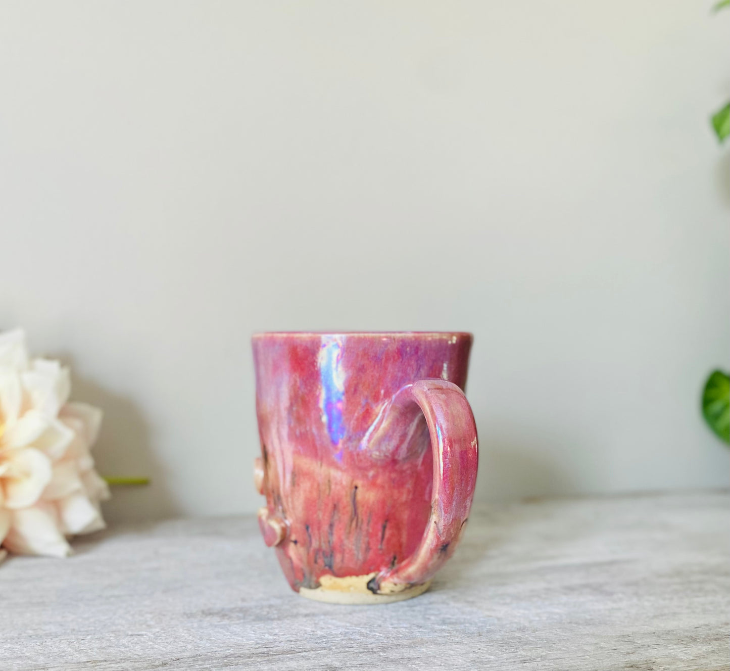 Iridescent Dark Pink Heart Mug