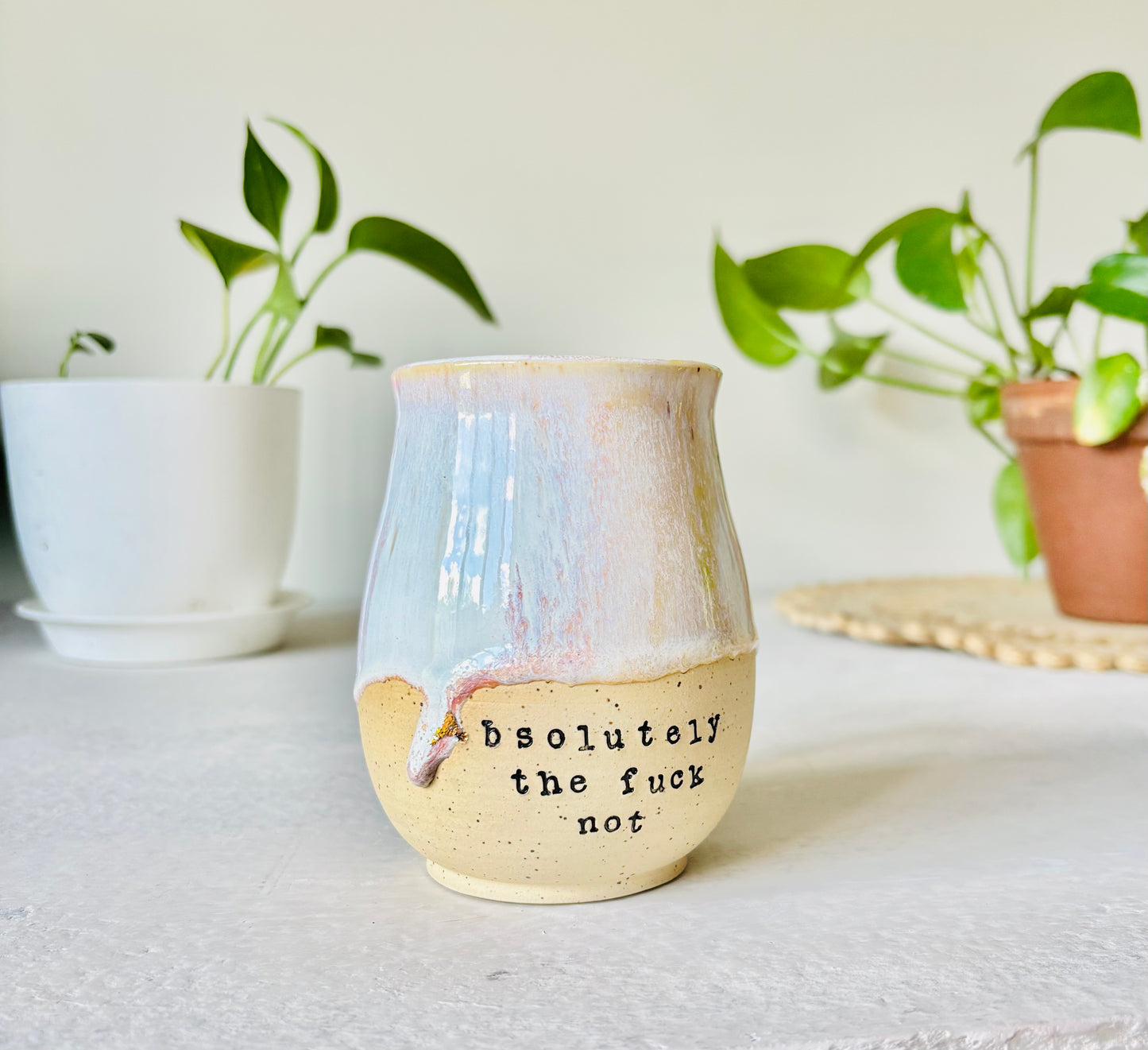 Rainbow Absolutely the Fuck Not Mug 22K Gold Letter (15 fl oz)