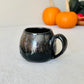 13.5 floz  Chrome & Black Stoneware Pumpkin Mug