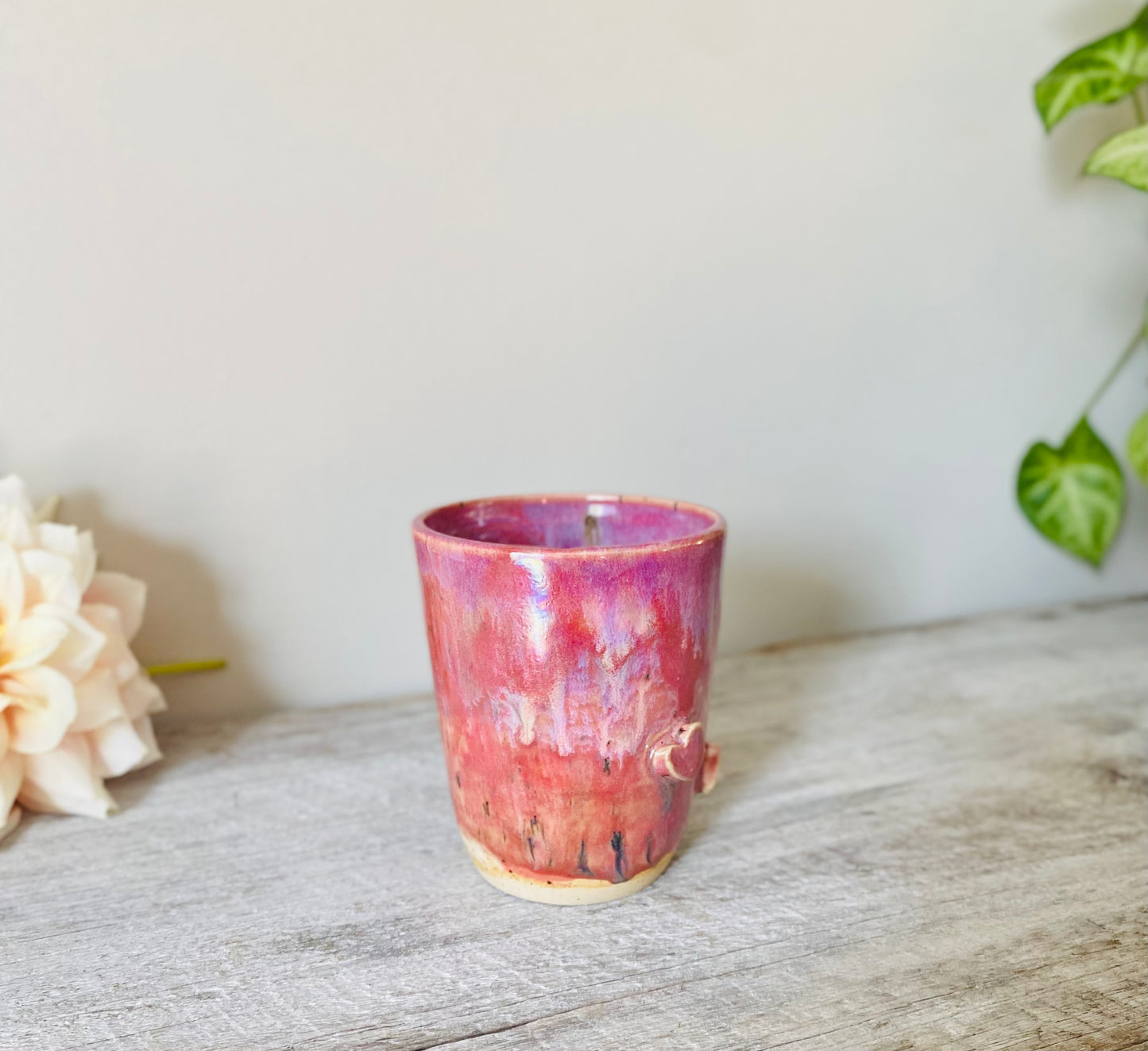 Iridescent Dark Pink Heart Mug