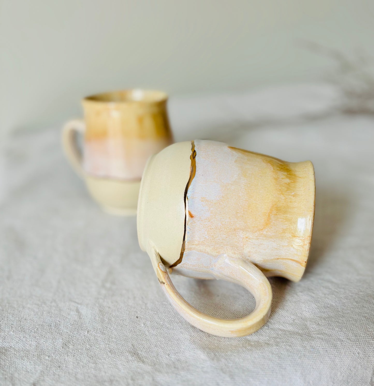 22k Gold Lined Honey & Cream Mug