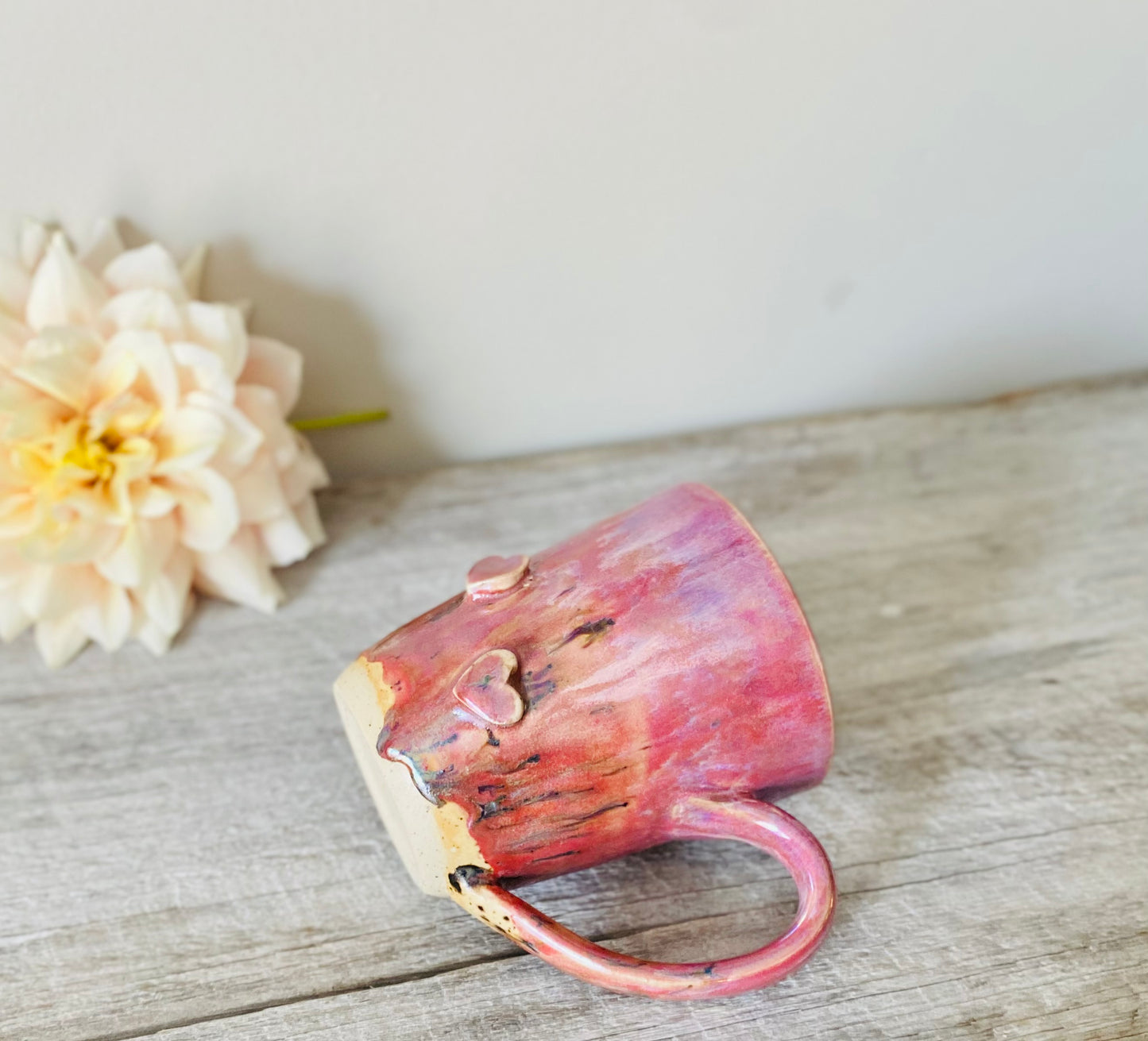 Iridescent Dark Pink Heart Mug