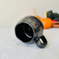 13.5 floz  Chrome & Black Stoneware Pumpkin Mug