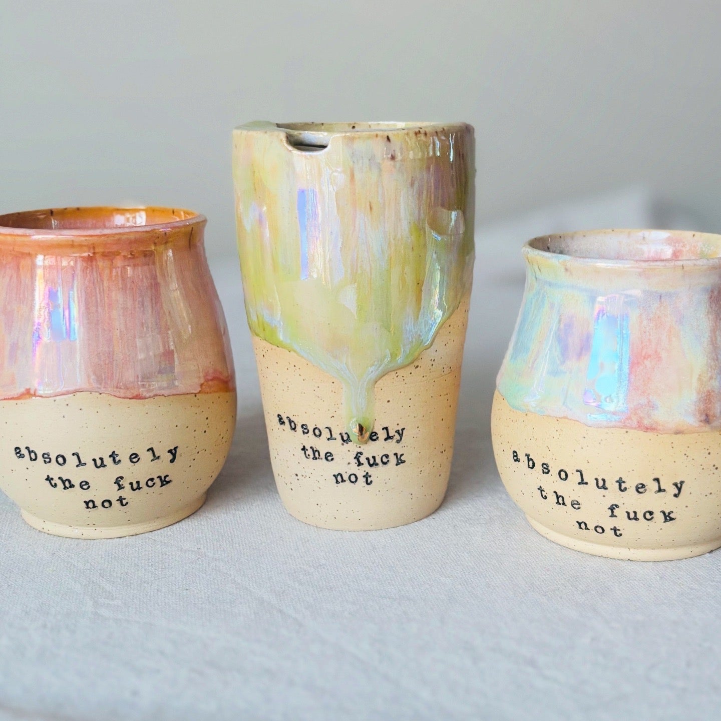 Pre-Order: Absolutely the Fuck Not Mug in Iridescent Rainbow (12-14 weeks)