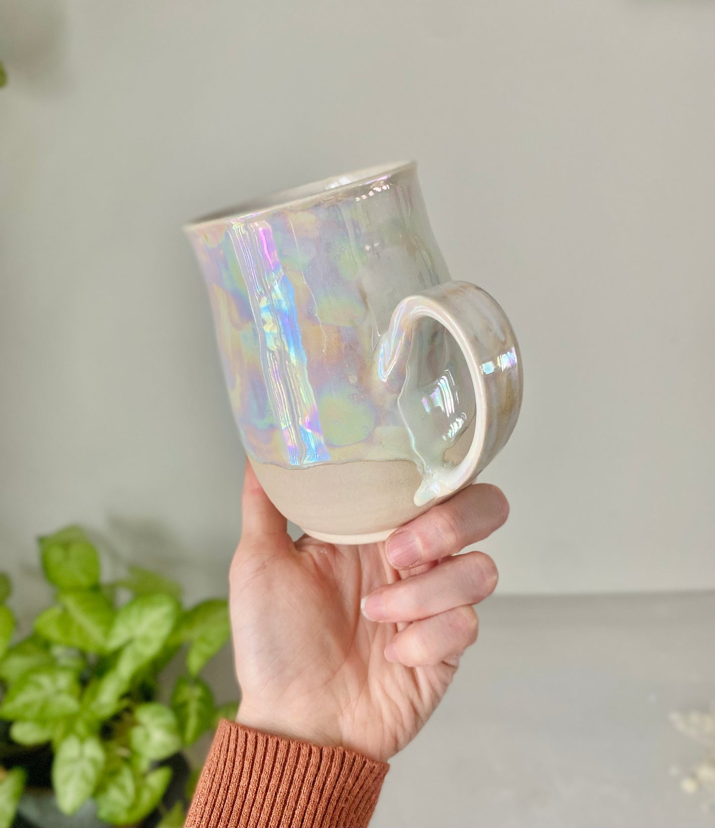 Iridescent White Pearl Mug