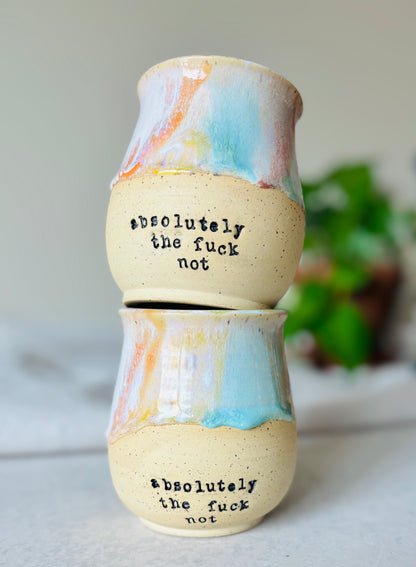 PRE-ORDER Rainbow Absolutely The Fuck Not Mug in Speckled Stoneware